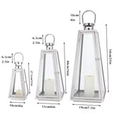Silver lantern set 3 pcs set